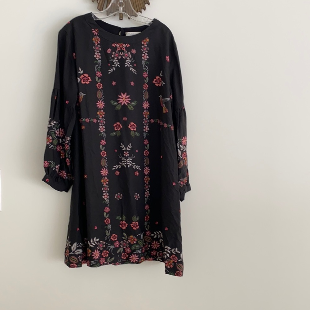 Girls Zara floral print black dress new with tags